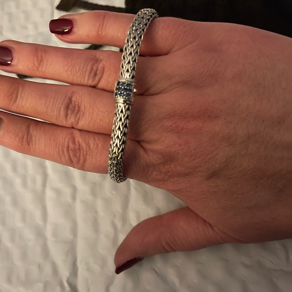 John Hardy Icon Silver Bracelet with Blue Sapphires